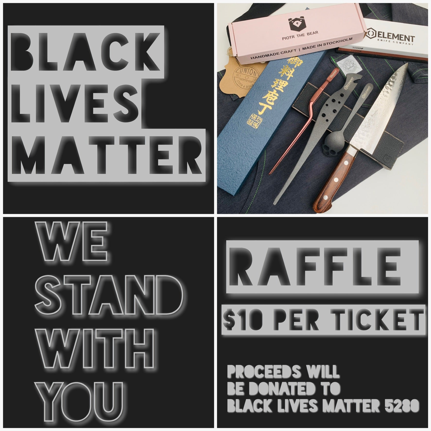Black Lives Matter, Raffle to raise funds. - Element Knife Company