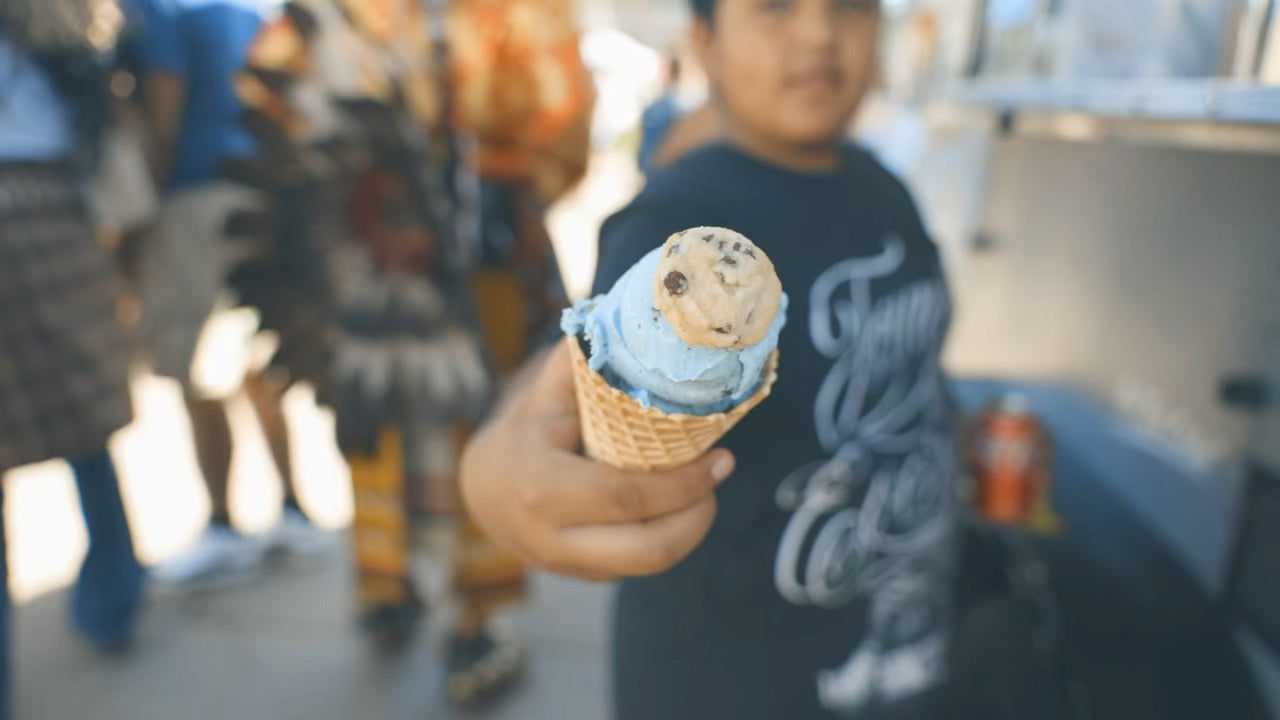 Boy Holding Ice Cream Cone From Polar Bros In Denver CO