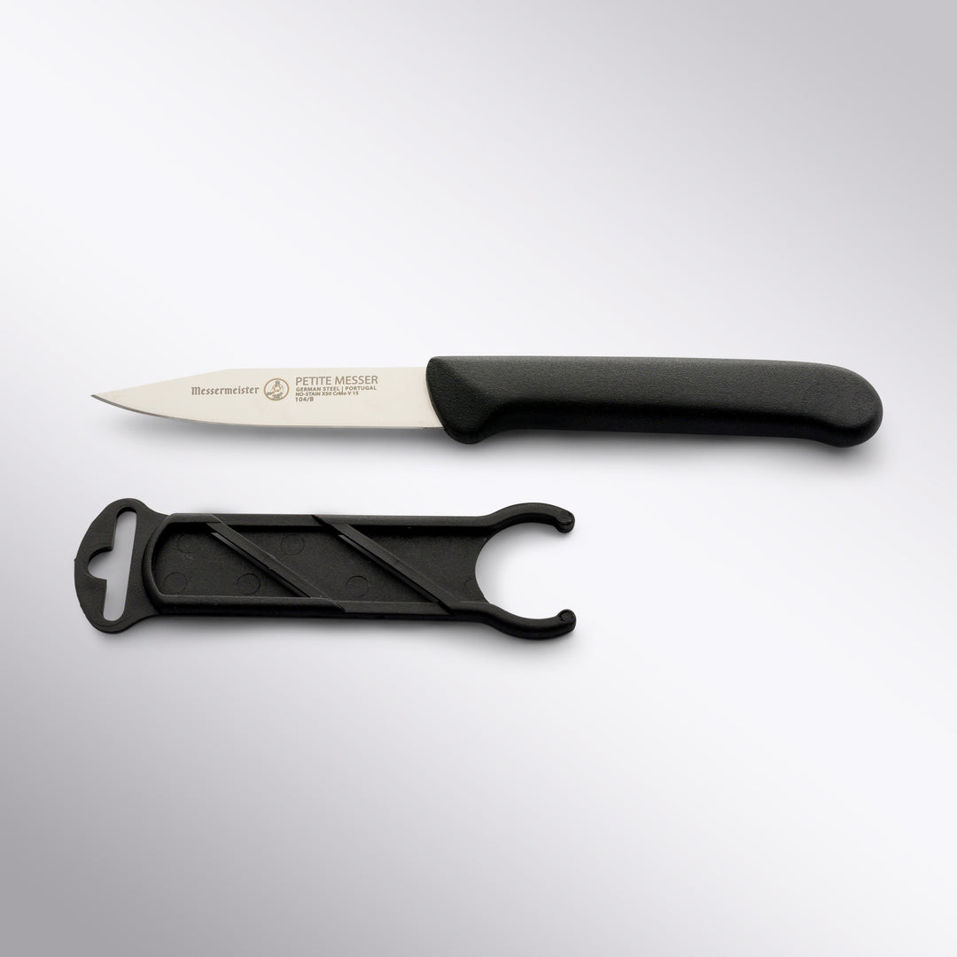 Messermeister 3 Inch Clip Point Paring Knife Black With Sheath