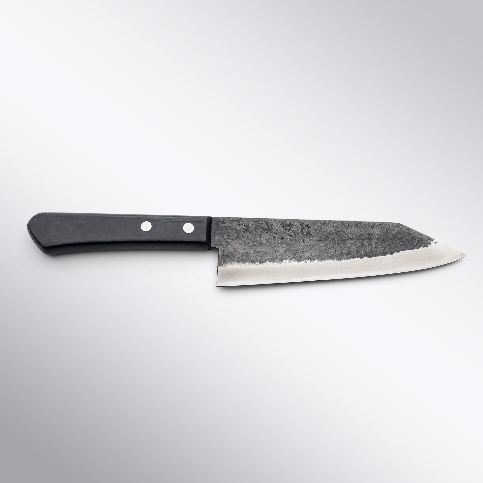 Shigeki Tanaka Blue 2 Kurouchi Tsuchime Stainless Clad Bunka_165mm Front