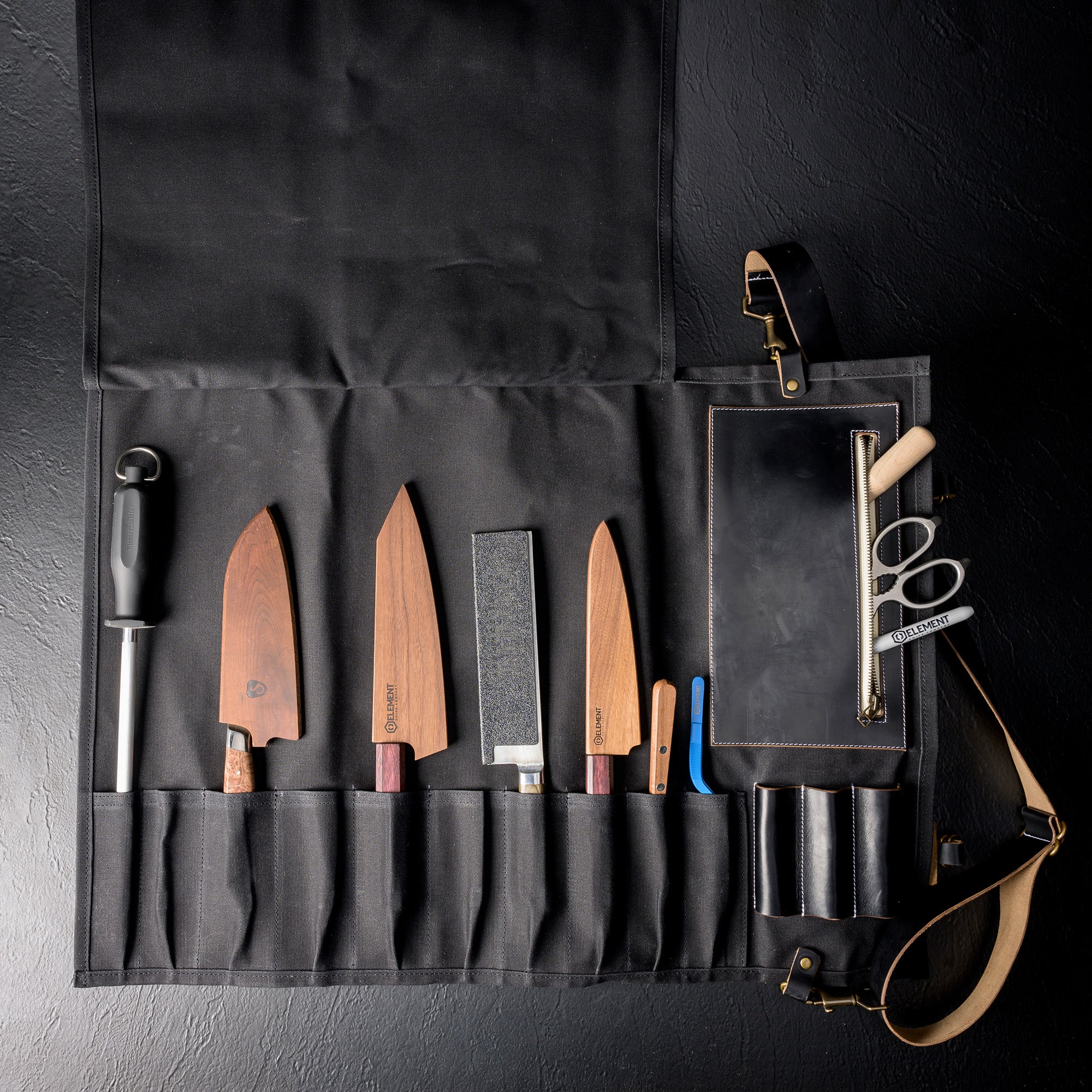 Canvas & Leather Knife Roll Proper Apron Company - Element Knife Company