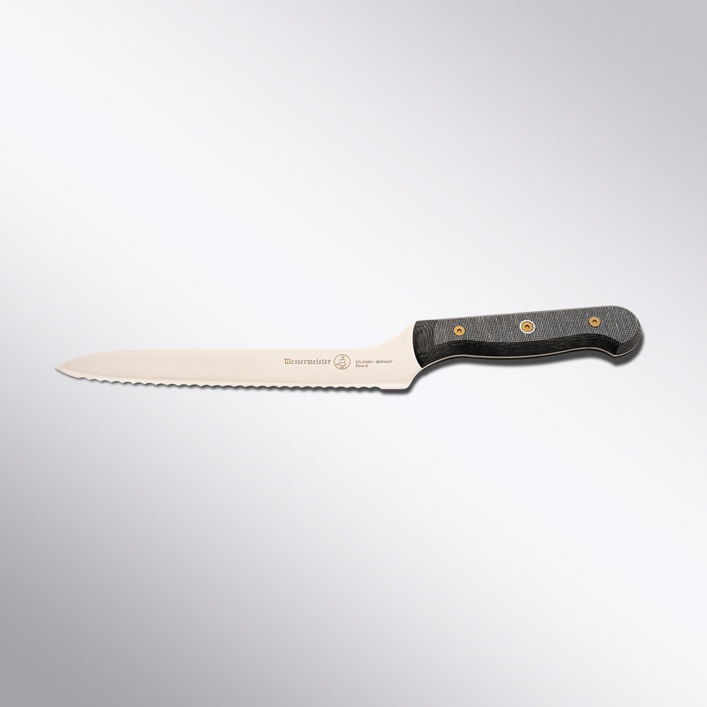 Custom 8 inch Offset Serrated Knife Messermeister - Element Knife Company