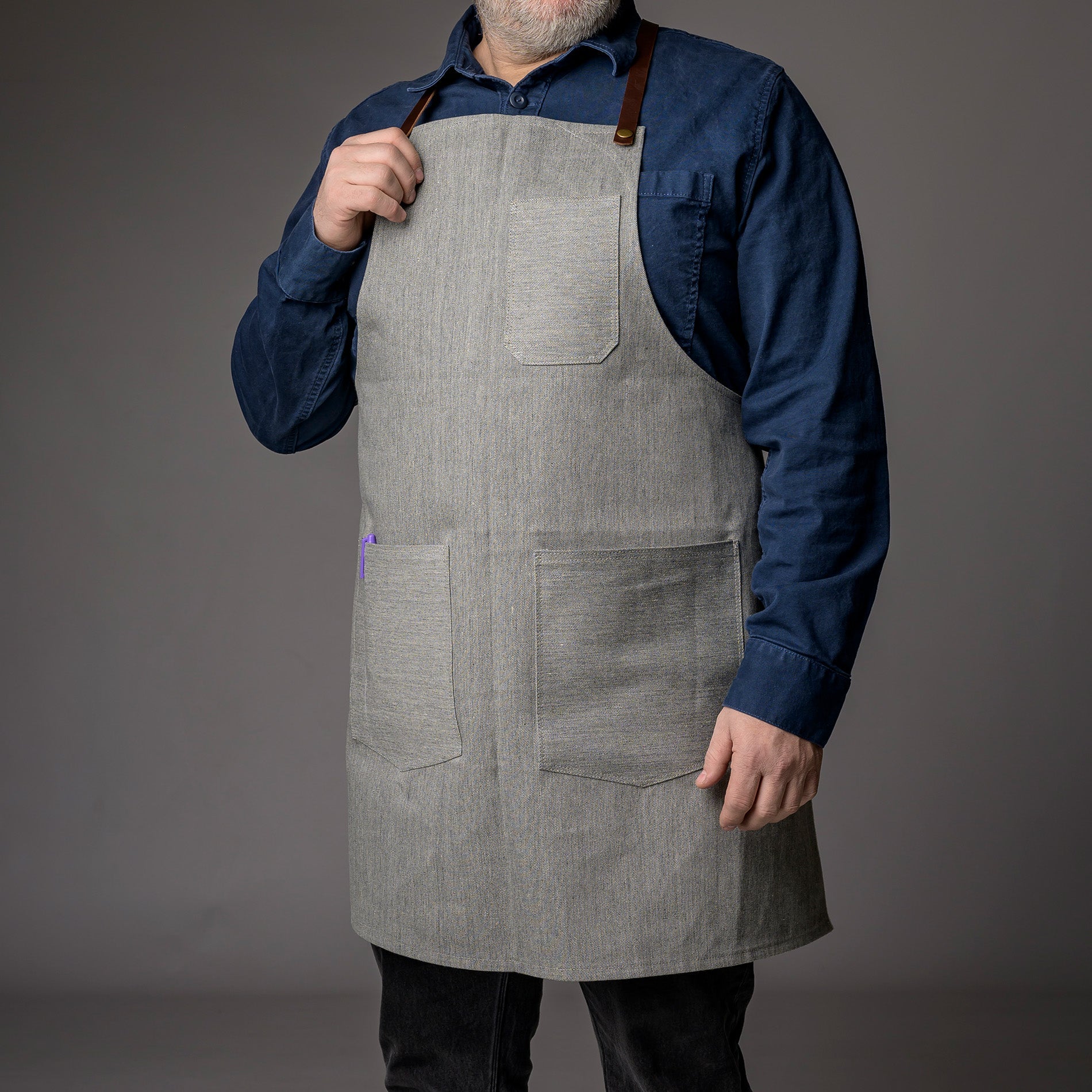 Denim Bib Apron • Classic - Strap Proper Apron Company - Element Knife Company