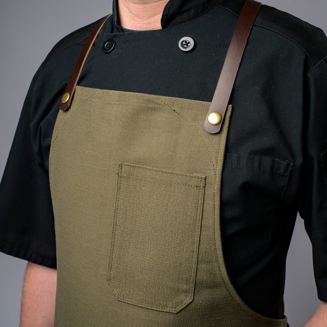 Denim Bib Apron • Cross - Back Proper Apron Company - Element Knife Company