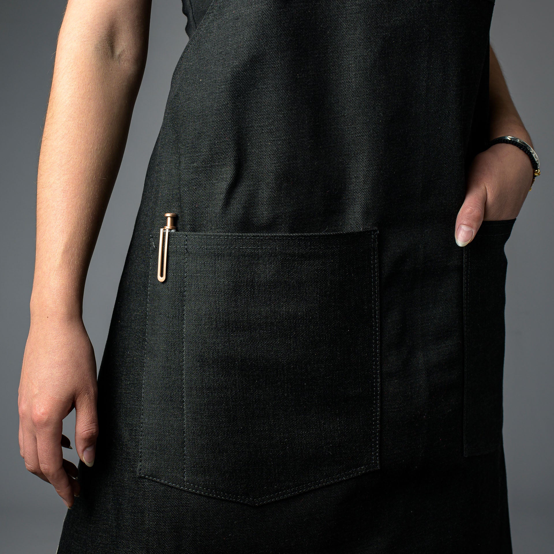 Denim Bib Apron • Cross - Back Proper Apron Company - Element Knife Company