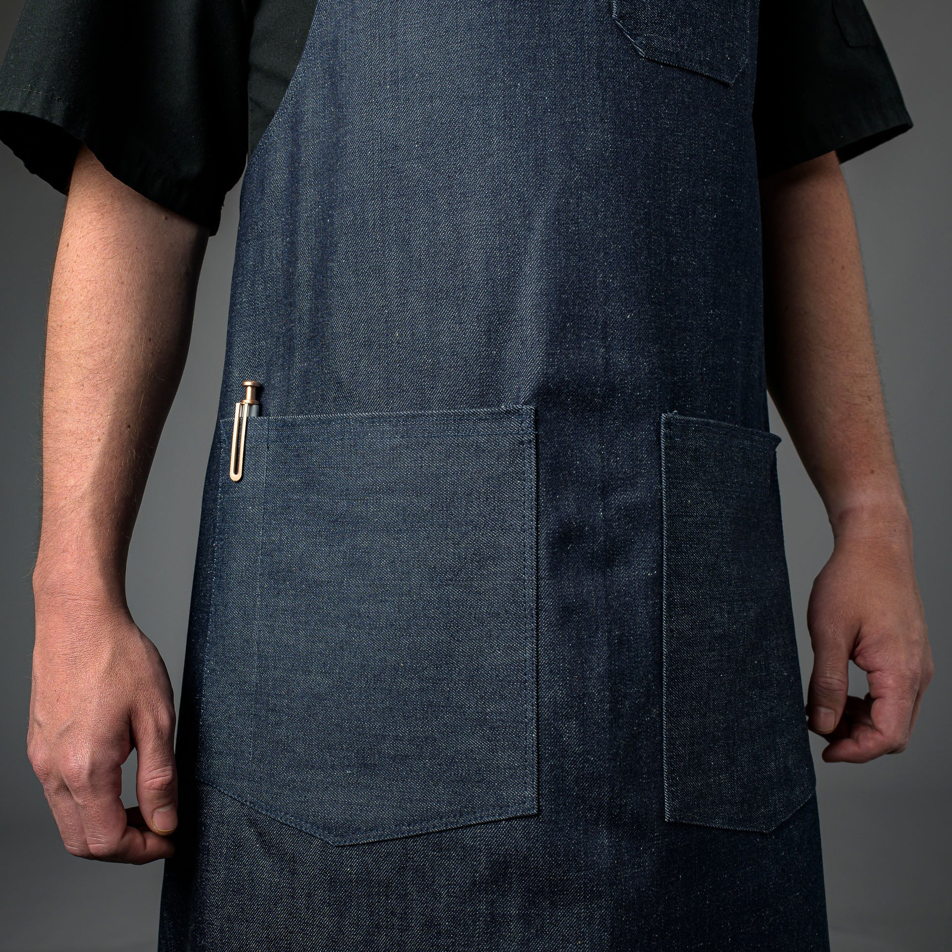 Denim Bib Apron • Cross - Back Proper Apron Company - Element Knife Company