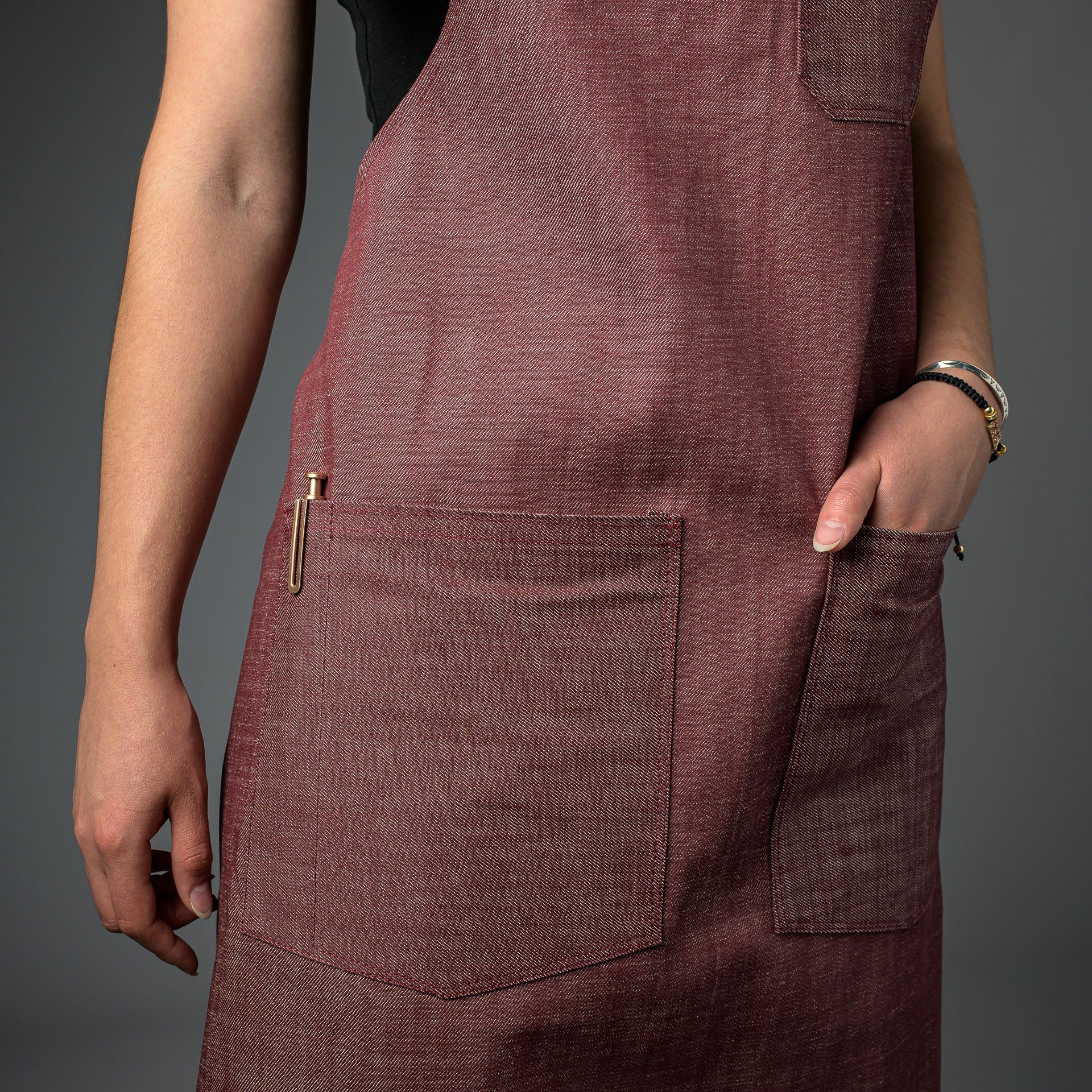 Denim Bib Apron • Cross - Back Proper Apron Company - Element Knife Company