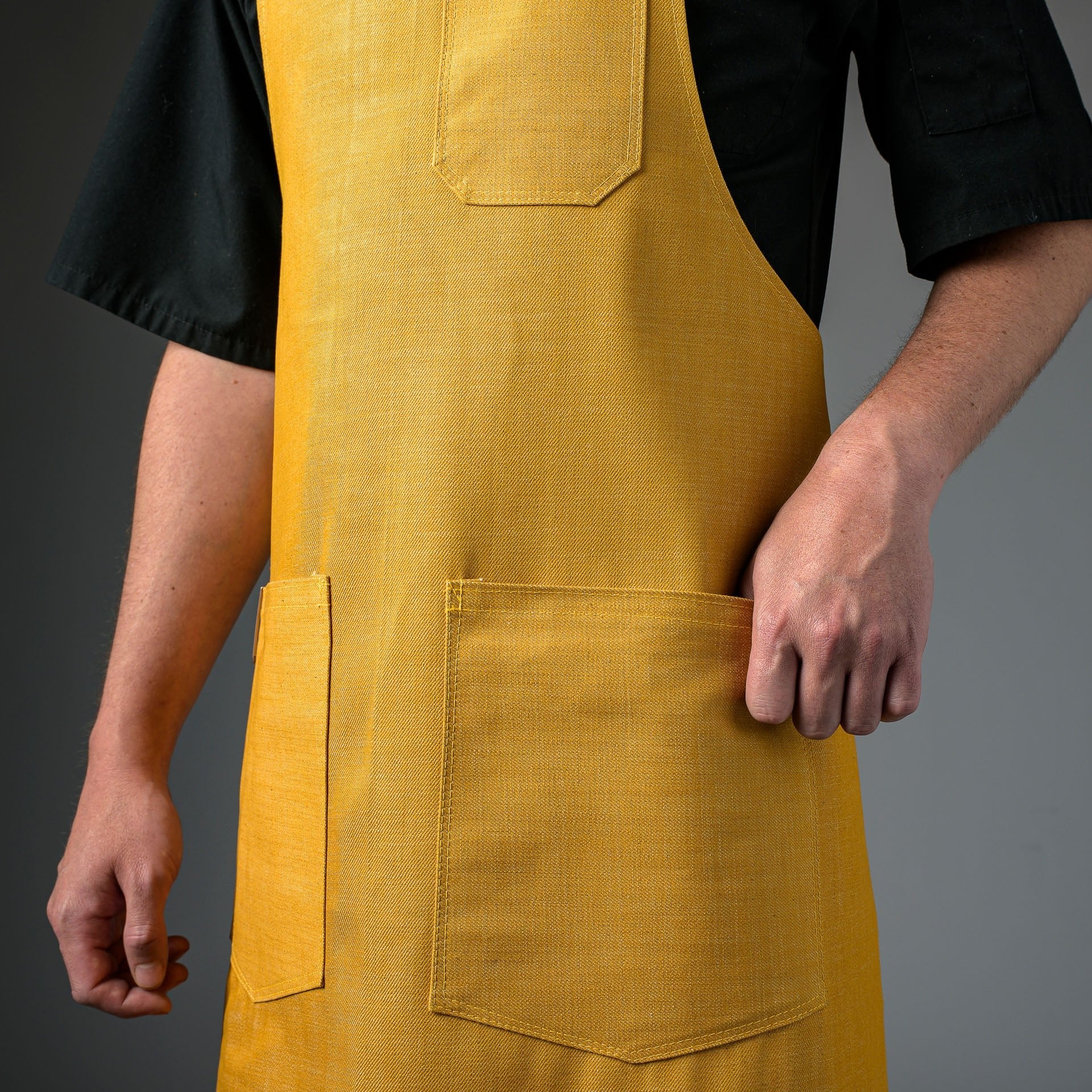 Denim Bib Apron • Cross - Back Proper Apron Company - Element Knife Company