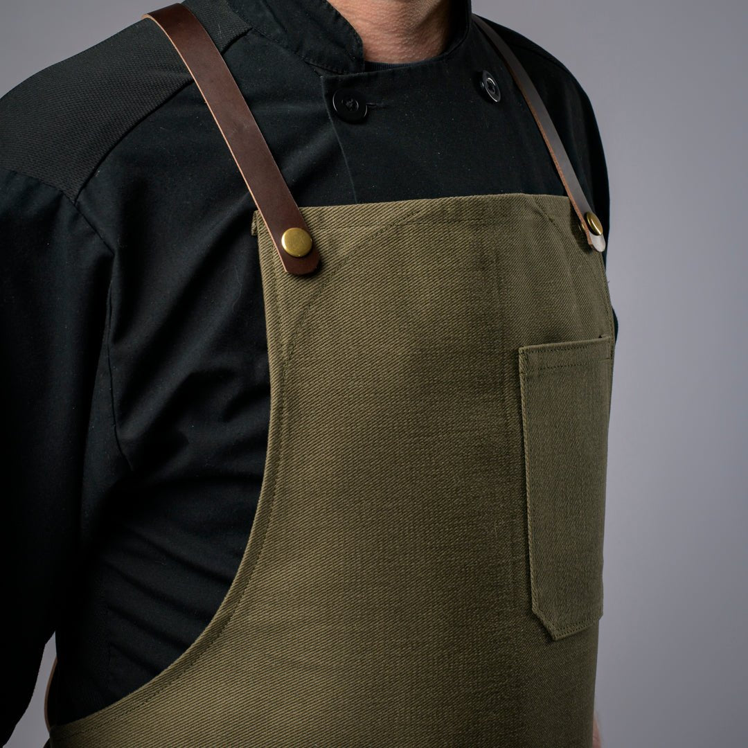 Denim Bib Apron • Cross - Back Proper Apron Company - Element Knife Company