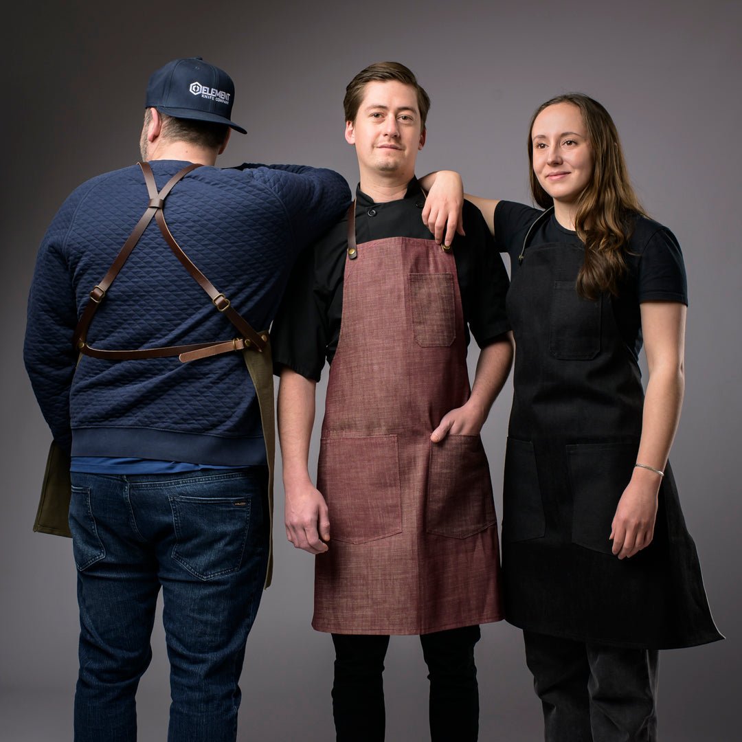 Denim Bib Apron • Cross - Back Proper Apron Company - Element Knife Company