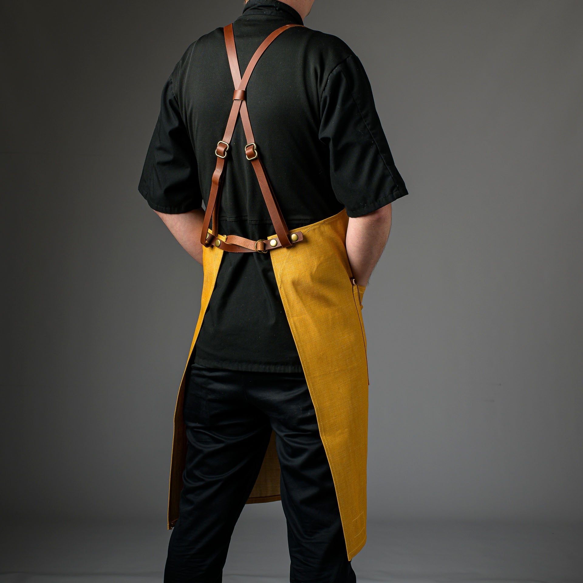 Denim Bib Apron • Cross - Back Proper Apron Company - Element Knife Company