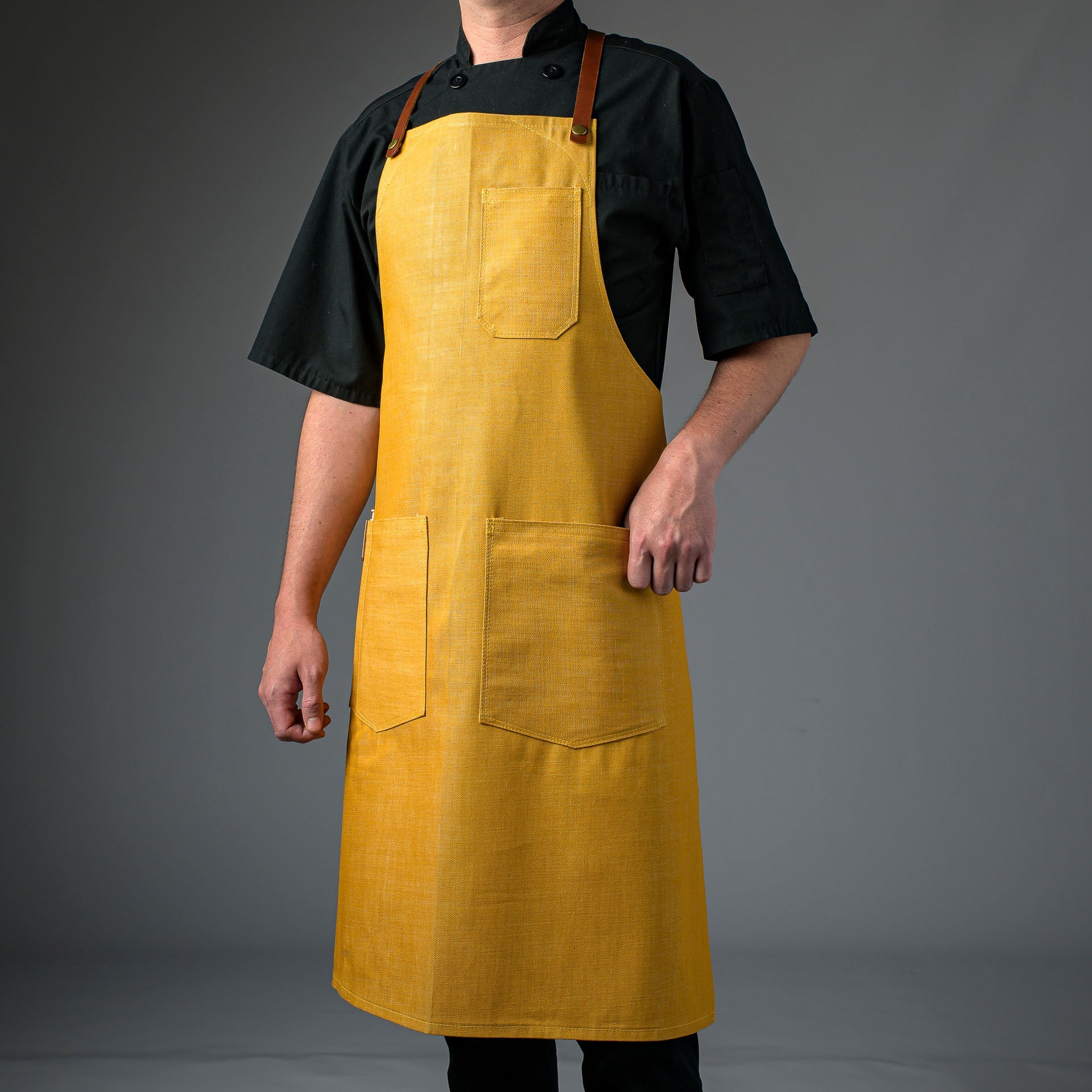 Denim Bib Apron • Cross - Back Proper Apron Company - Element Knife Company