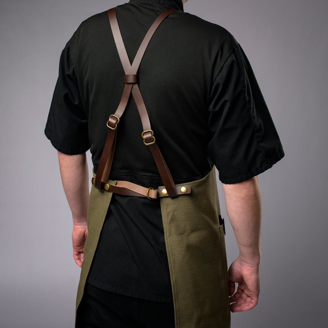 Denim Bib Apron • Cross - Back Proper Apron Company - Element Knife Company