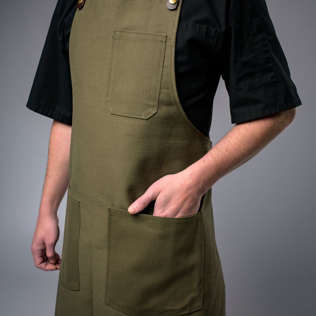 Denim Bib Apron • Cross - Back Proper Apron Company - Element Knife Company