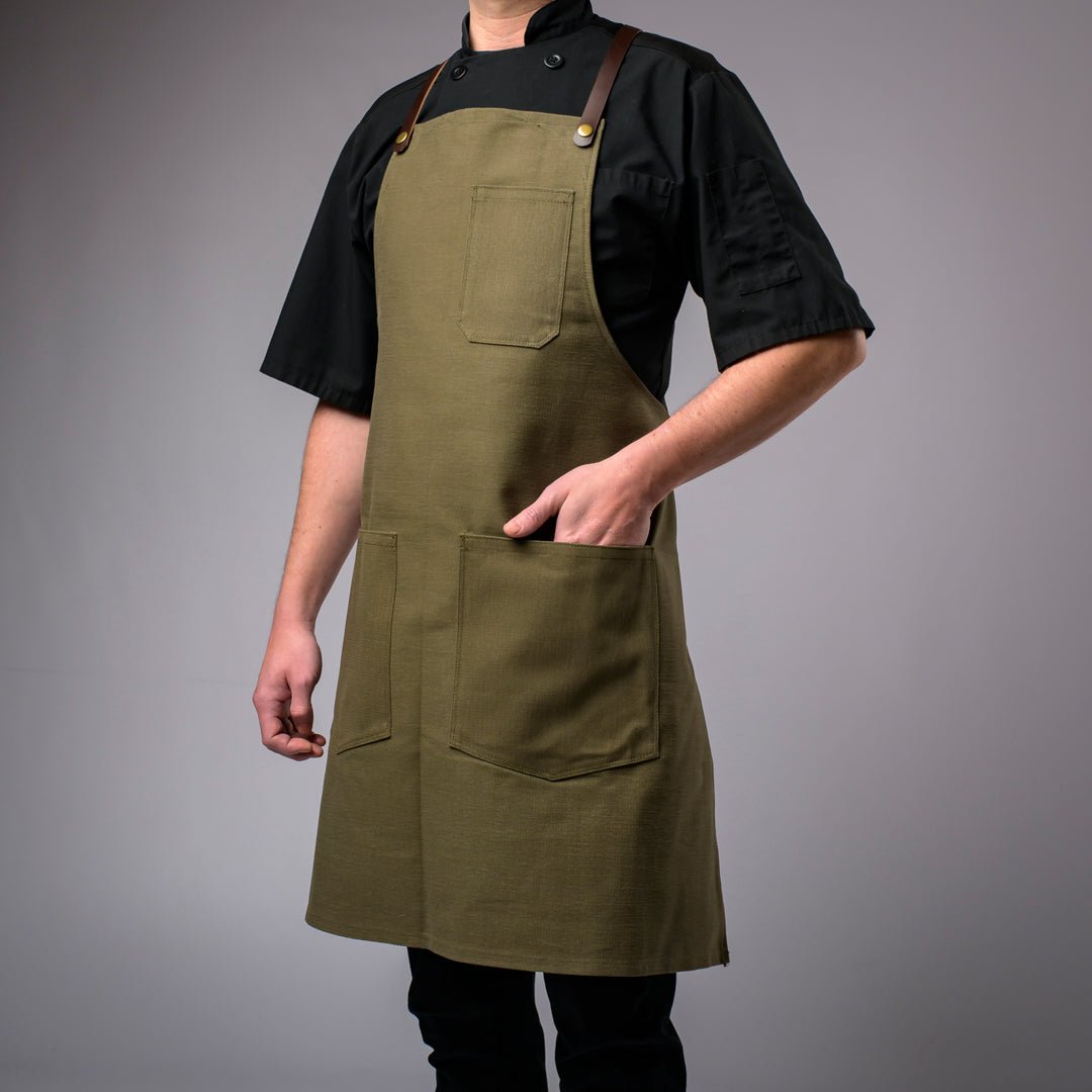 Denim Bib Apron • Cross - Back Proper Apron Company - Element Knife Company