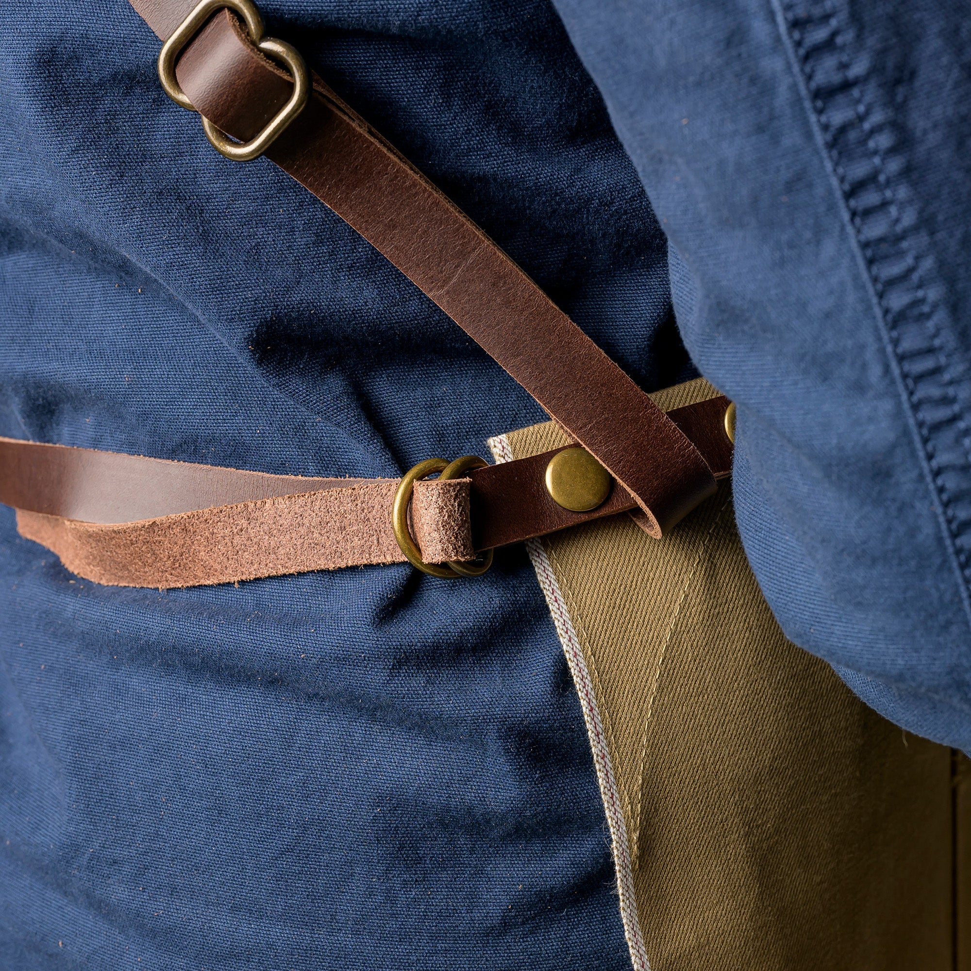 Denim Bib Apron • Cross - Back Proper Apron Company - Element Knife Company