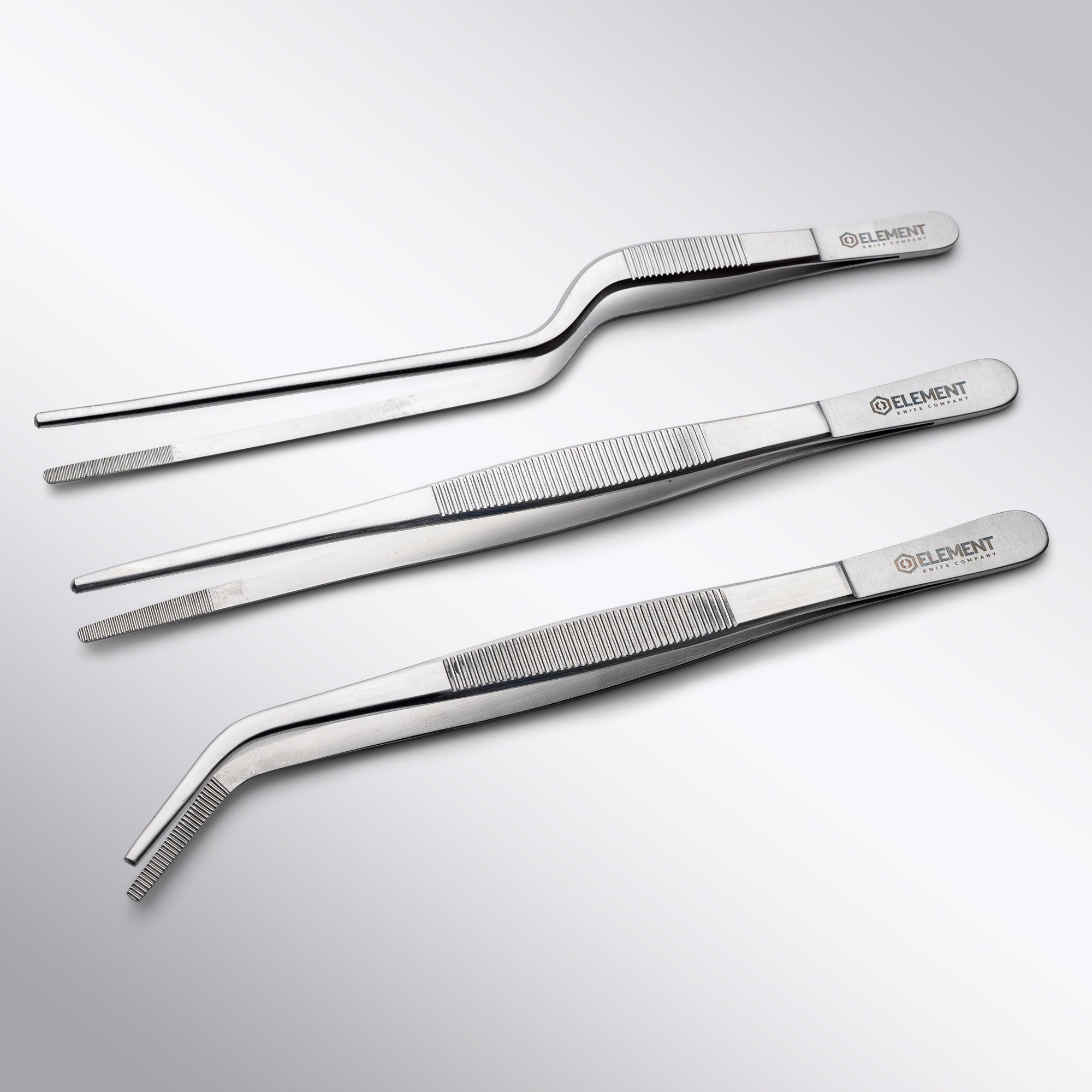 Element Knife Company Stainless Steel Plating Tweezer 3-Piece Set 20cm Element Knife Company - Element Knife Company