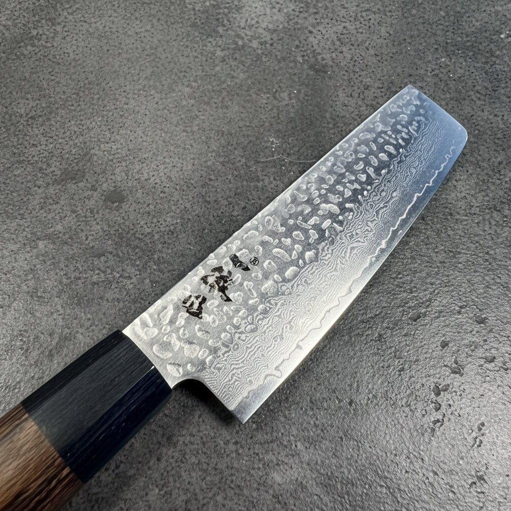 Ittetsu VG - 10 Damascus Tsuchime Nakiri 130mm Ittetsu - Element Knife Company