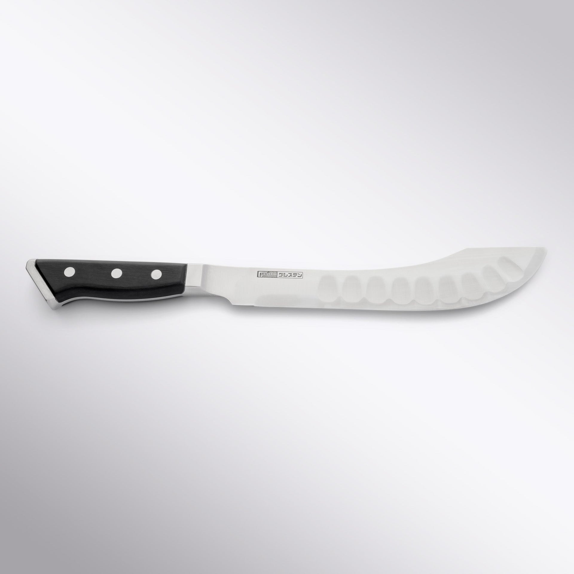 Glestain knife scalloped blade close up