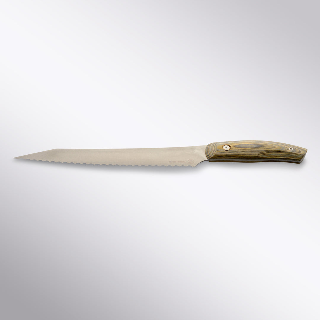 Messermeister Carbon 9 Inch Serrated Bread Knife Front View