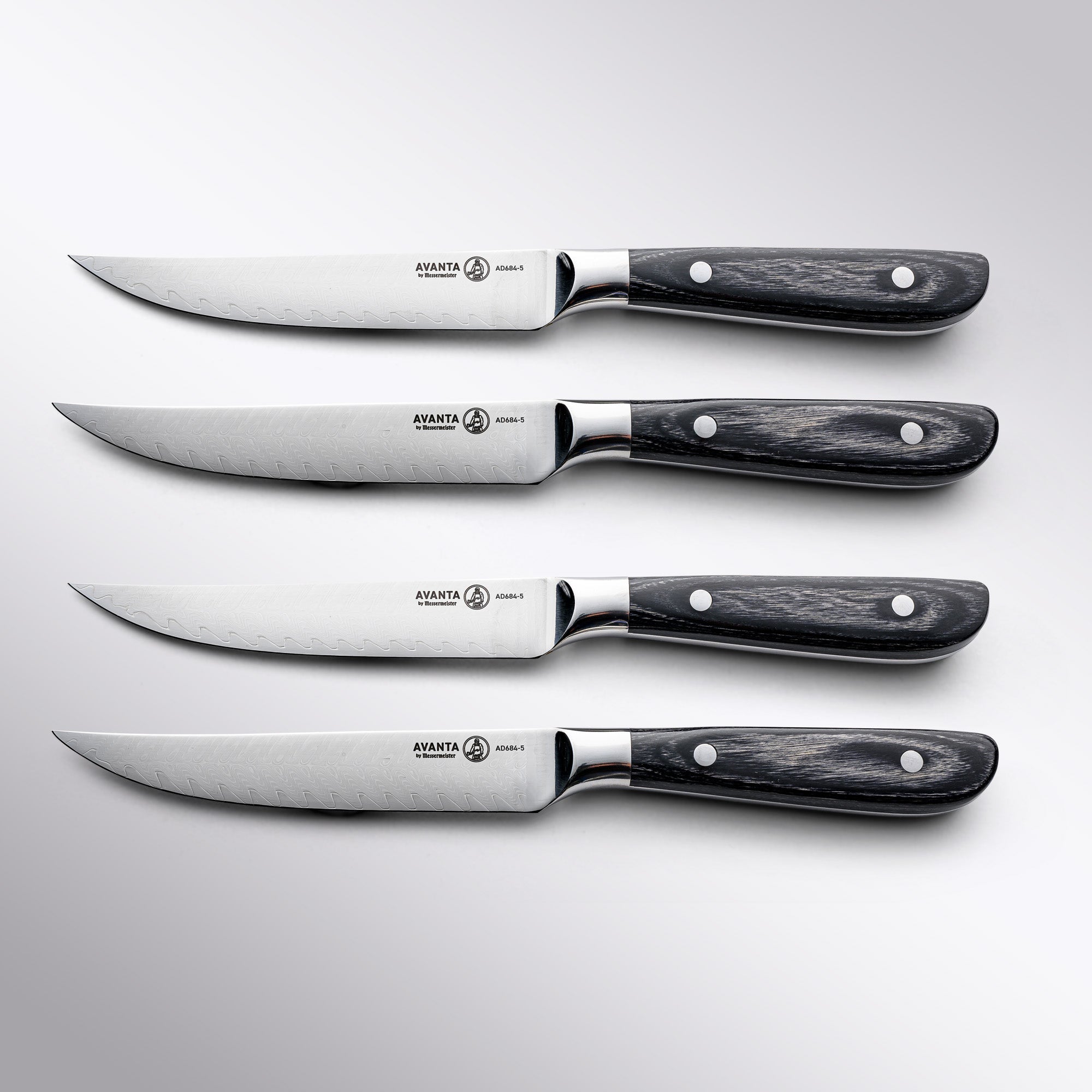 Messermeister VG-10 Stainless Steel Avanta 4 Piece Damascus Steak Knife Set Messermeister - Element Knife Company