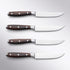 Messermeister X50 Stainless Steel Avanta 4 Piece Steak Knife Set – Smoked Teak Handle Messermeister - Element Knife Company