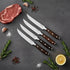 Messermeister X50 Stainless Steel Avanta 4 Piece Steak Knife Set – Smoked Teak Handle Messermeister - Element Knife Company