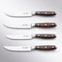 Messermeister X50 Stainless Steel Avanta 4 Piece Steak Knife Set – Smoked Teak Handle Messermeister - Element Knife Company
