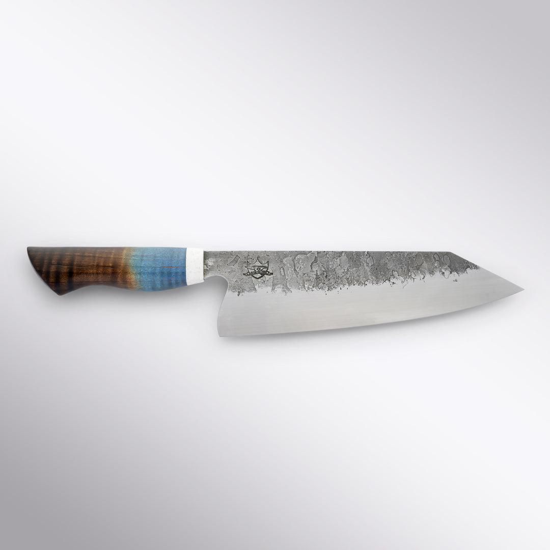 Metalwork By Meola 1084-Carbon 220mm K-Tip Chefs Knife Front