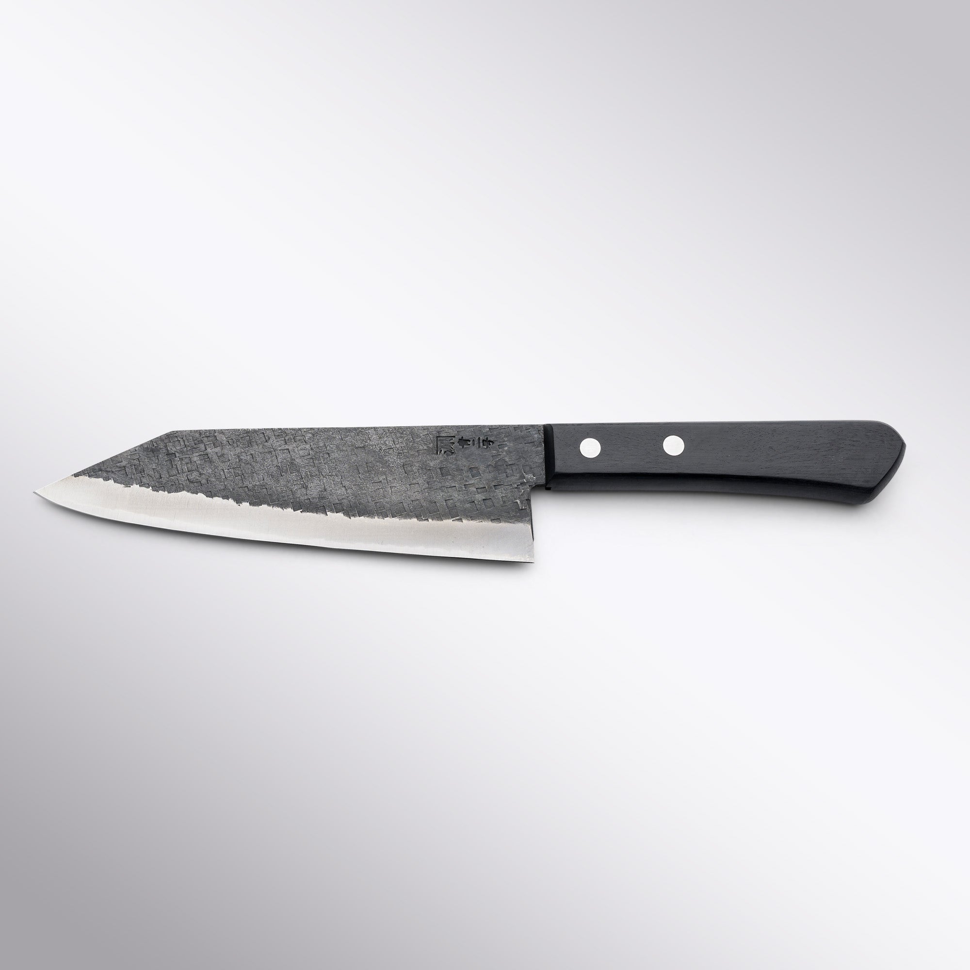 Shigeki Tanaka Blue 2 Kurouchi Tsuchime Stainless Clad Bunka 165mm Shigeki Tanaka - Element Knife Company