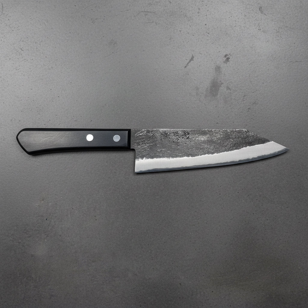 Shigeki Tanaka Blue 2 Kurouchi Tsuchime Stainless Clad Bunka 165mm Shigeki Tanaka - Element Knife Company