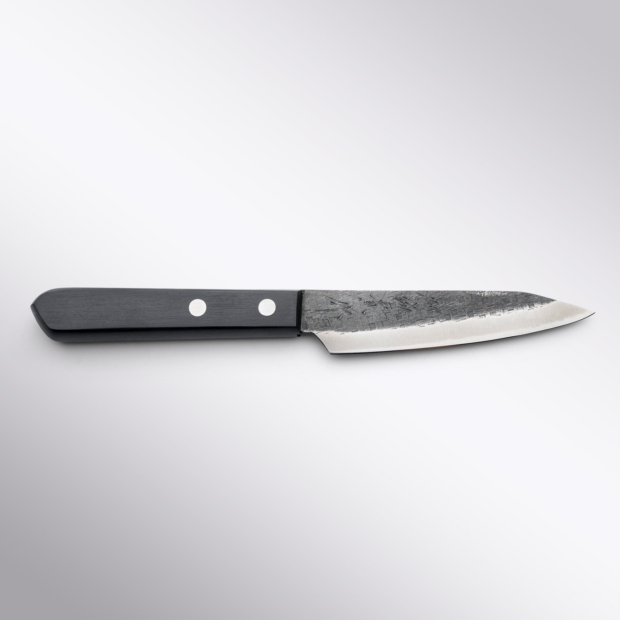 Shigeki Tanaka Blue 2 Kurouchi Tsuchime Stainless Clad Petty 120mm Shigeki Tanaka - Element Knife Company
