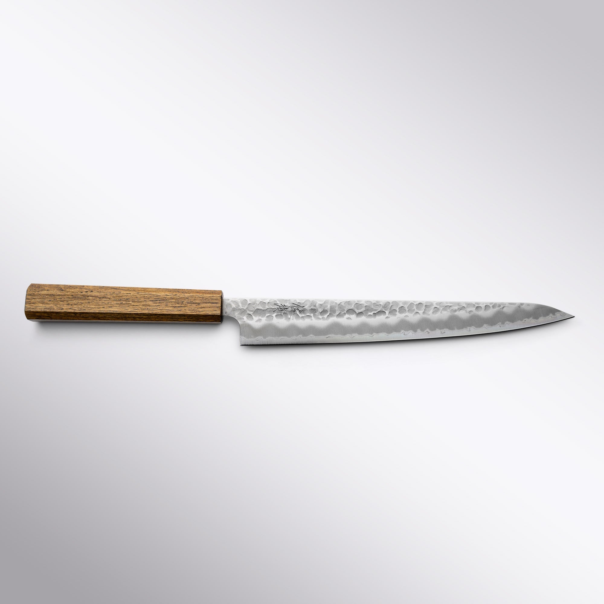Touroku Sakai Blue Super Stainless Clad Hammered Sujihiki 240mm Touroku Sakai - Element Knife Company