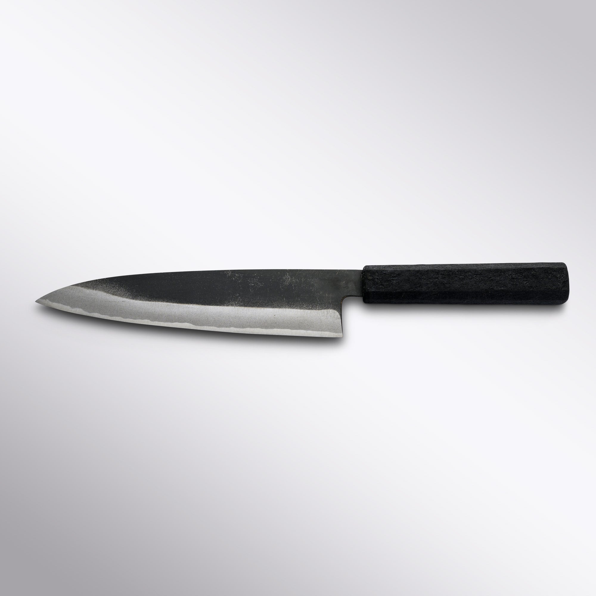 Touroku Sakai White 2 Carbon - Steel Shikkoku Noir Gyuto Touroku Sakai - Element Knife Company