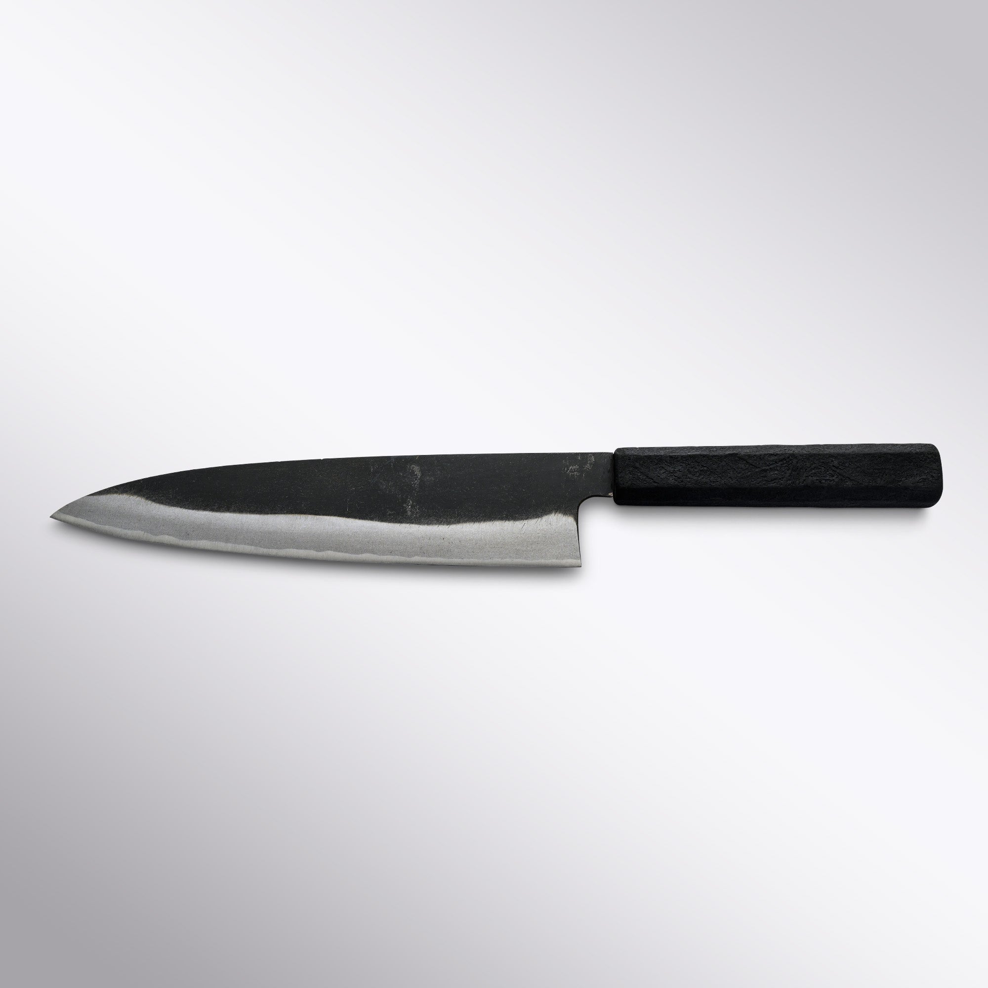 Touroku Sakai White 2 Carbon - Steel Shikkoku Noir Gyuto Touroku Sakai - Element Knife Company