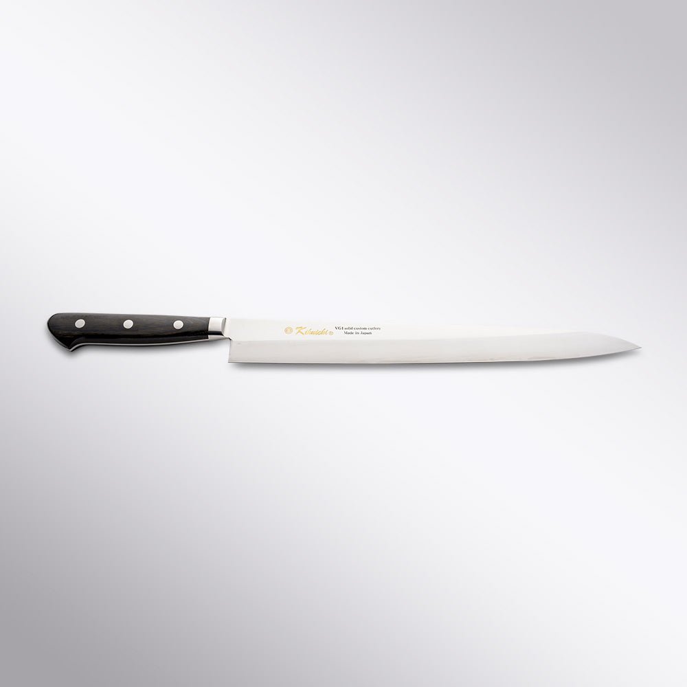 V - Gold Honyaki 300mm Yanagi Kikuichi Cutlery - Element Knife Company