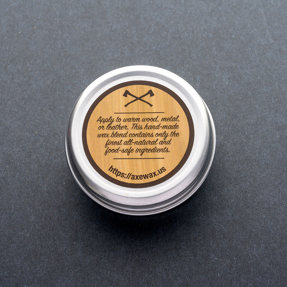 Axe Wax Premium Wood Finish - 2oz (60ml) of Quick-Drying Wax for Protecting  and Restoring Axes, Knives, EDC, Damascus, San-Mai, Carbon Steel, Culinary,  Knife, Wood Cutting Boards, Leather, and More