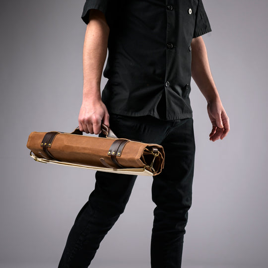 Proper Apron Company Canvas & Leather Knife Roll