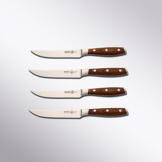 Messermeister Avanta Pakkawood Fine Edge 4 Piece Seak Knife Set