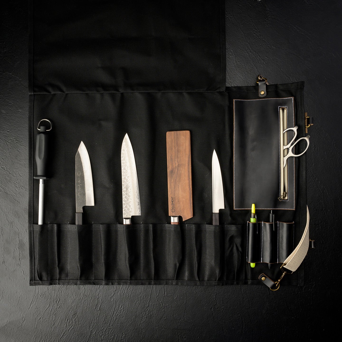 Knife Roll | Waxed Canvas + Genuine Leather – Folded Steel