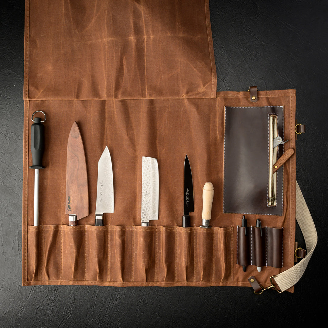 One Buckle Leather Knife Roll